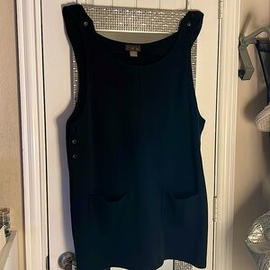 new york style vintage mini black overall dress